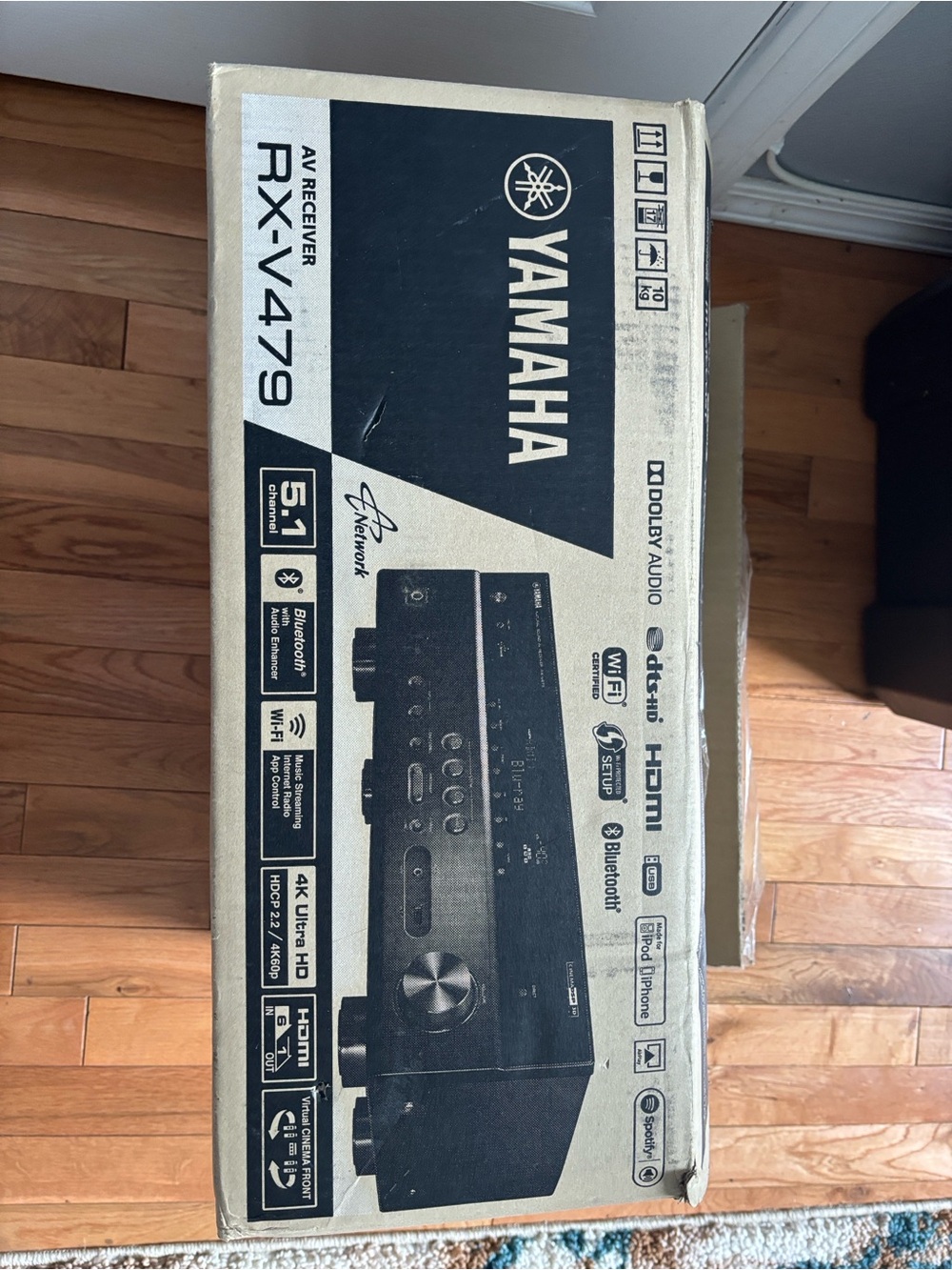 Yamaha Black Home AV Receiver with Front Controls, Remote - Open Box - Excellent